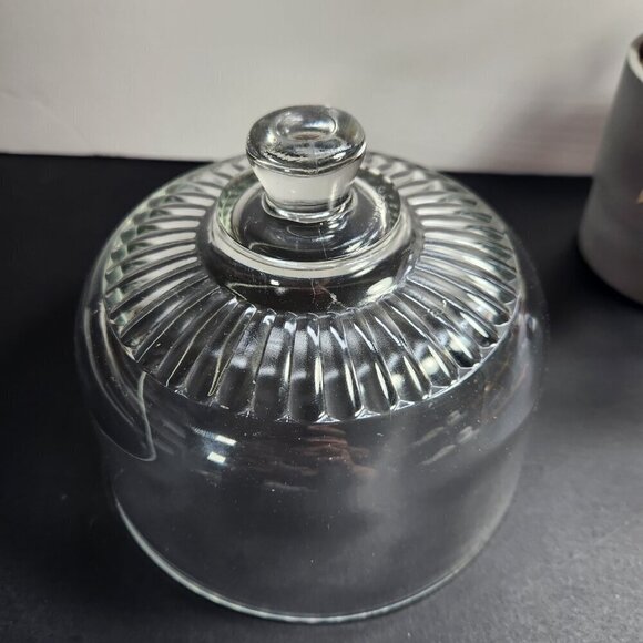 Arc France Cheese Board Maple or Ash with Clear Glass Cloche Dome Cover Vintage - Picture 5 of 12